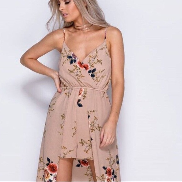 Beige floral jumper suite romper - Picture 5 of 6